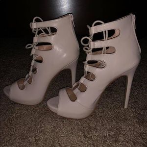 Nude Lace Up Heel